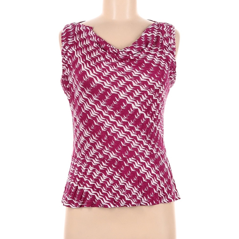 Talbots red stripe short sleeves top blouse tee shirt medium